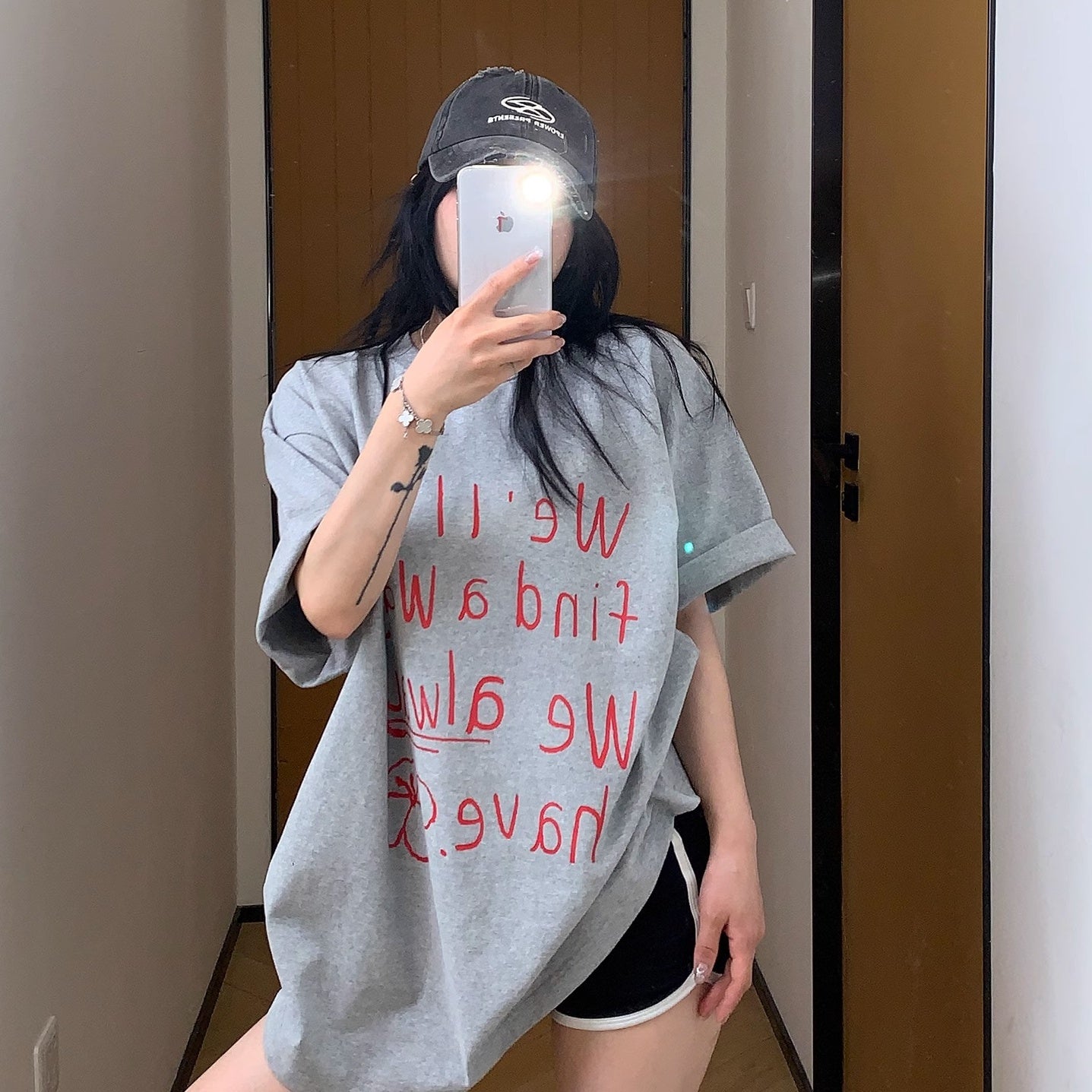 Loose Simple Letter Print T-shirt MW10126