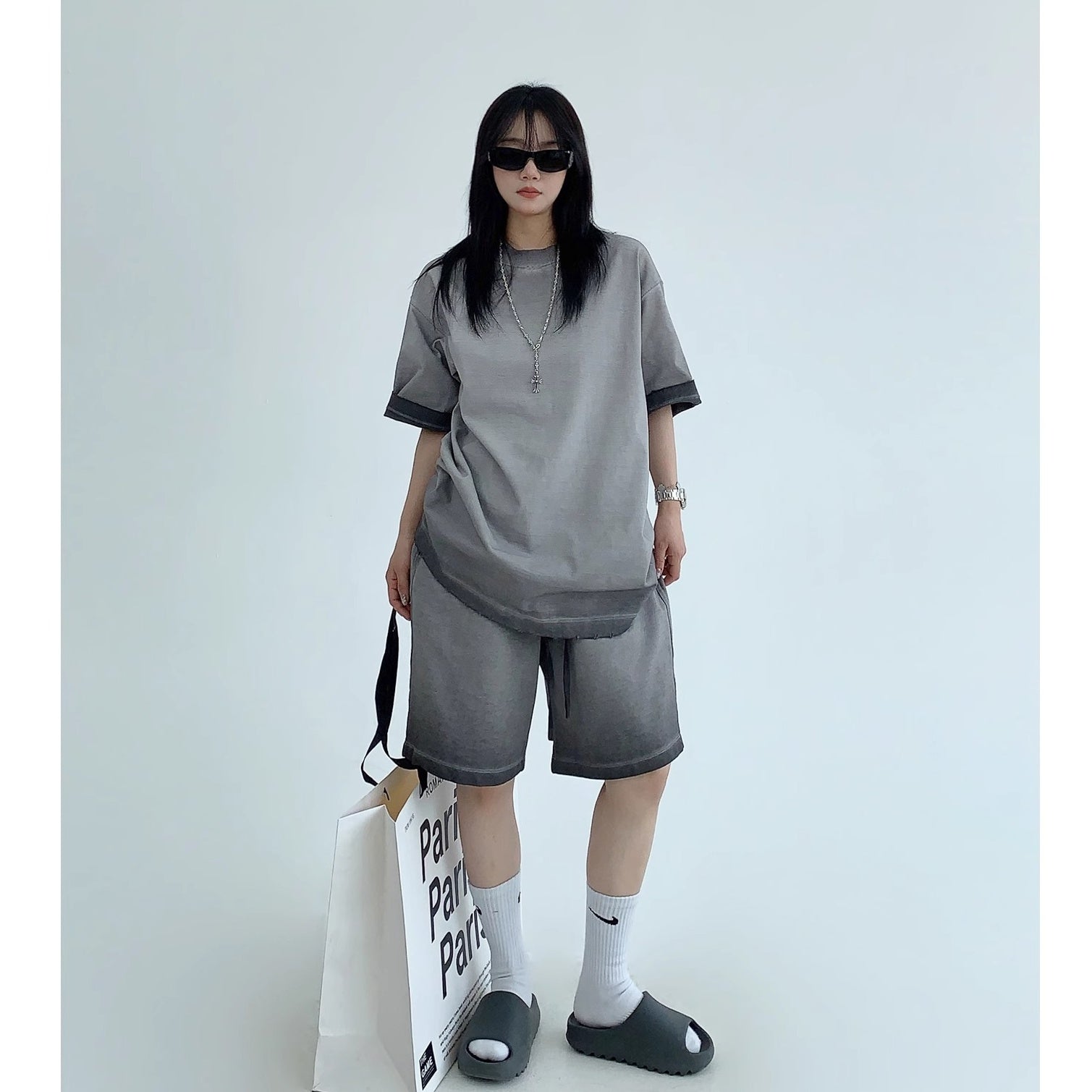 【上下別売り】Gradation Washed T-Shirt & Shorts Set-up MW10155