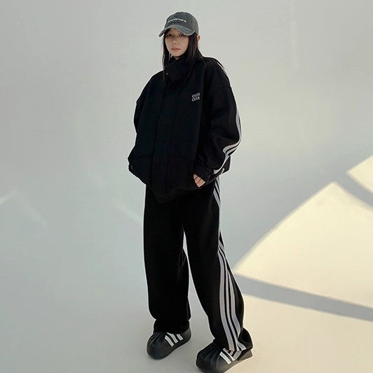 【上下別売り】 Stand Collar Sweat Jacket & Straight Pants Set-up OS2058