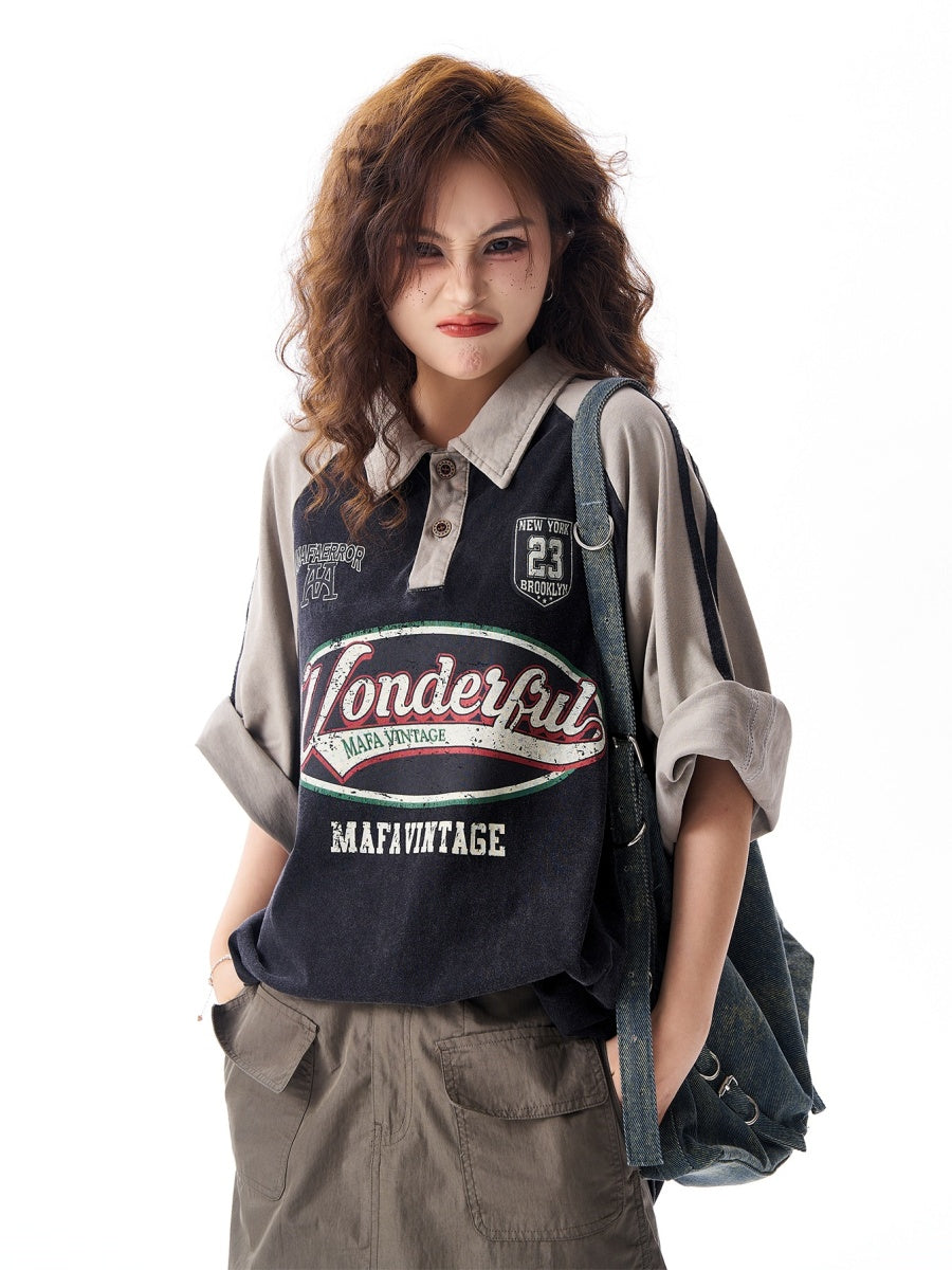 American Retro Wash Polo Collar Shirt HG7150