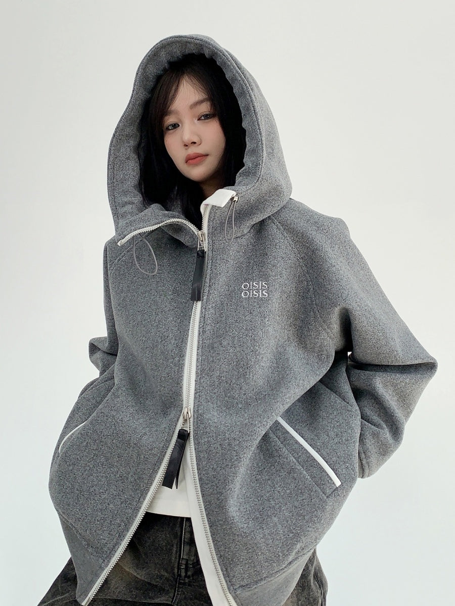 Large Brim Hooded ZIP-Up Jacket MW9858