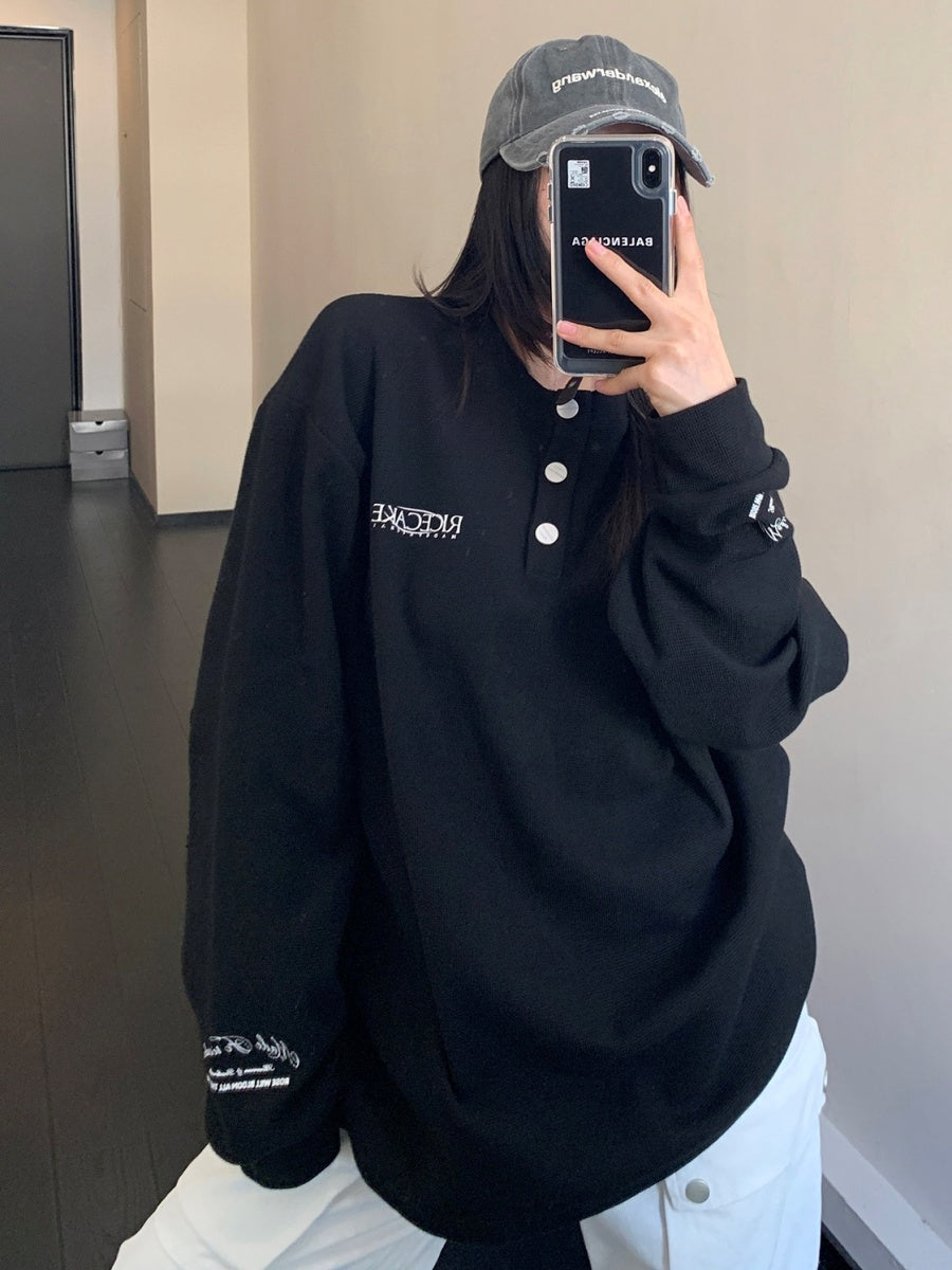 Waffle Print Long-sleeved T-shirt MW9796