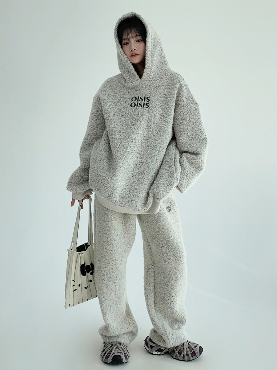 【上下別売り】Thick Poodle Hair Like Hoodie & Straight Pants MW9654