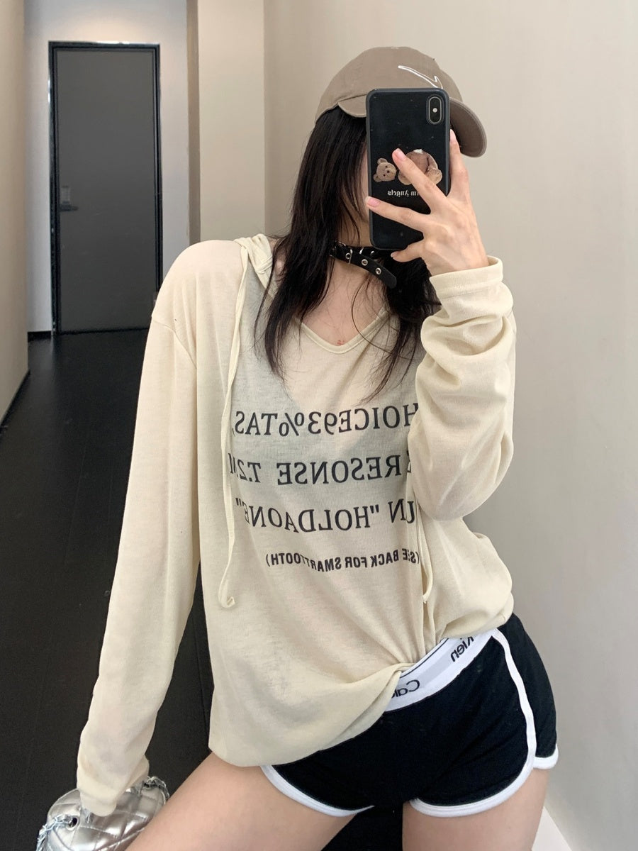 Hooded Thin Sunscreen Long-sleeved Pullover MW9188