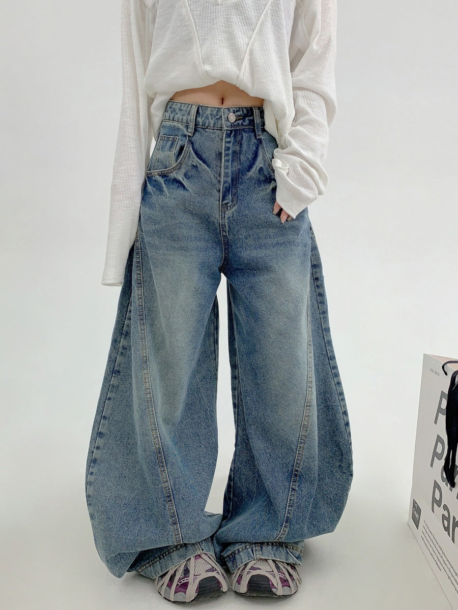 Wide Barrel Leg Damage Jeans MW9879