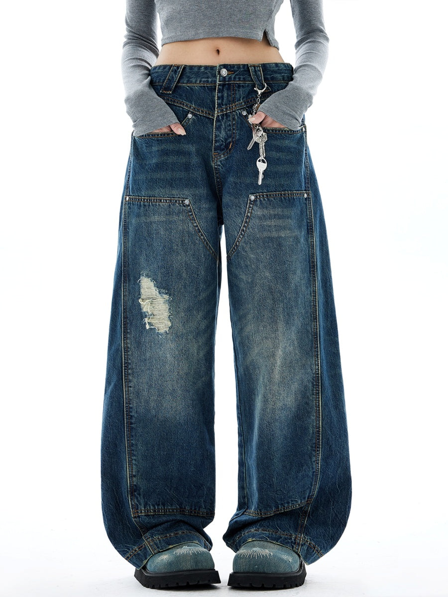 Wash Switching Straight Jeans HG7202