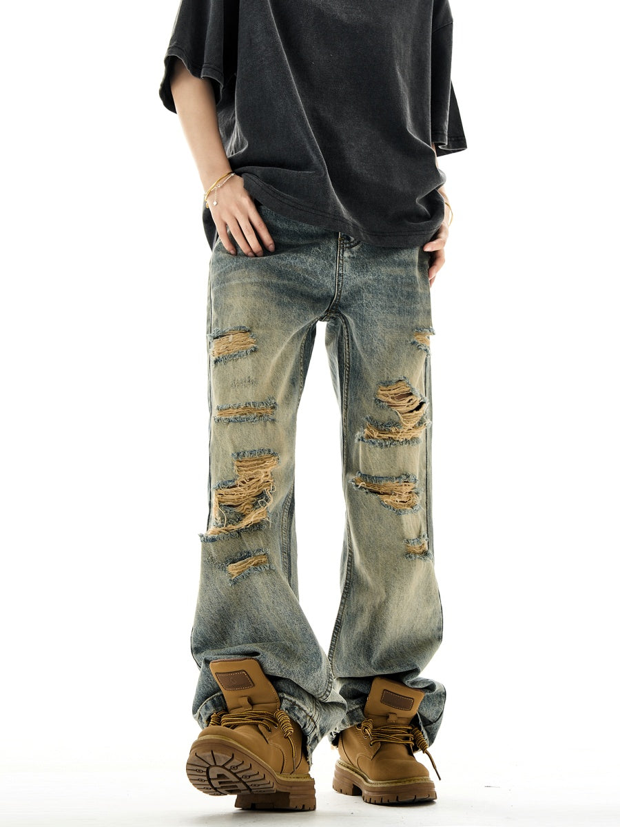 Street Distressed Ripped Hole Jeans HG7102
