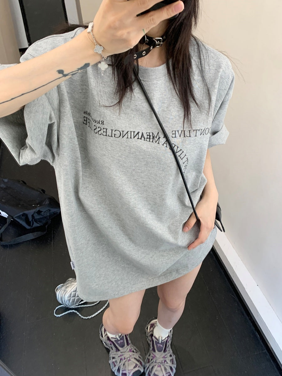 Simple Letter Short Sleeves T-Shirt MW9170