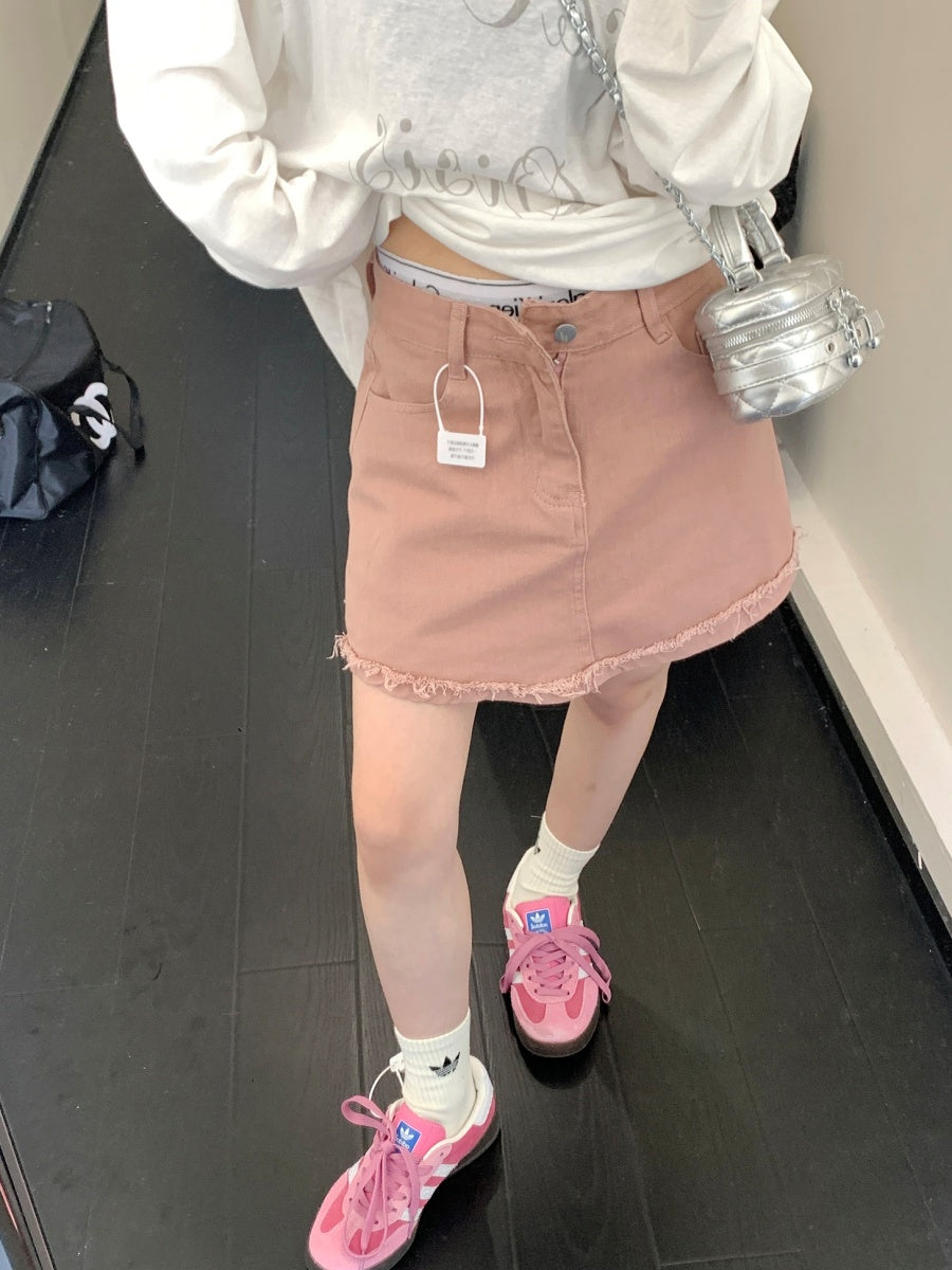 Distressed Short Denim Culottes MW9161