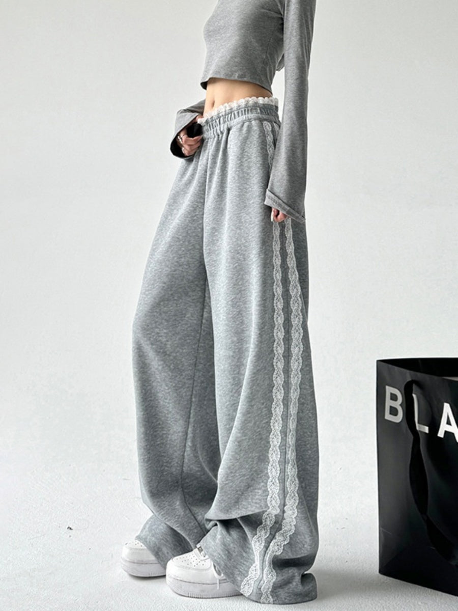 レースサイドダブルラインスウェットパンツ ZO1002
