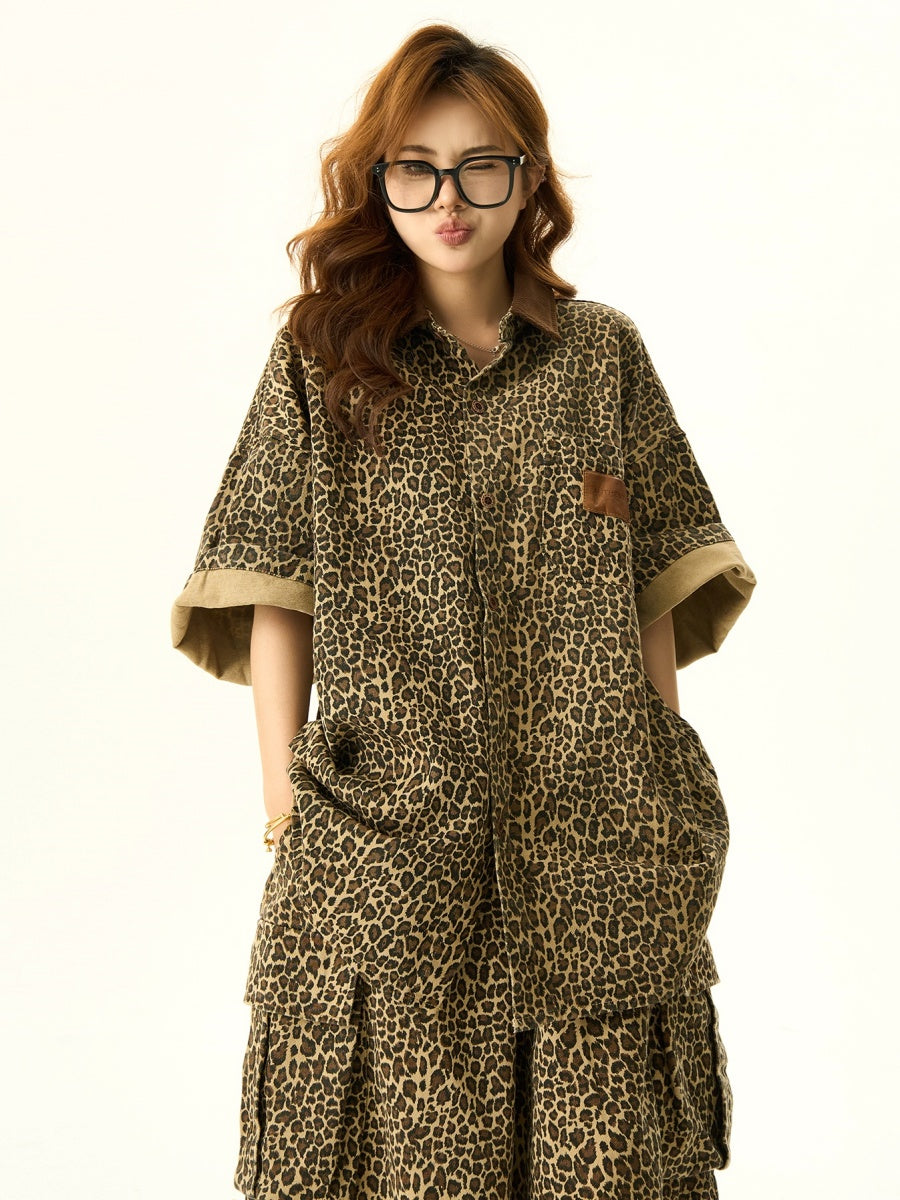 Leopard Print Short-sleeved Shirt HG7034
