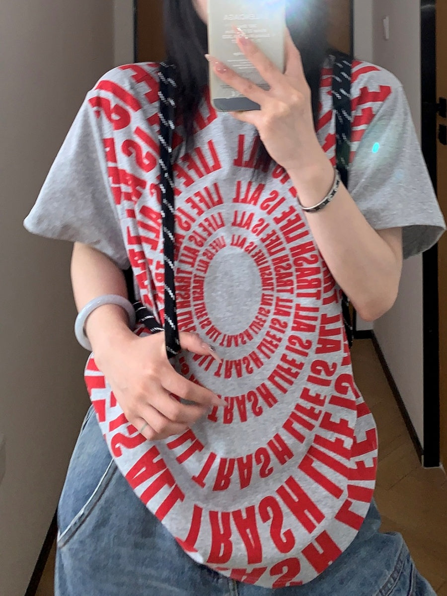 Circle Letter Printed T-Shirt MW10017