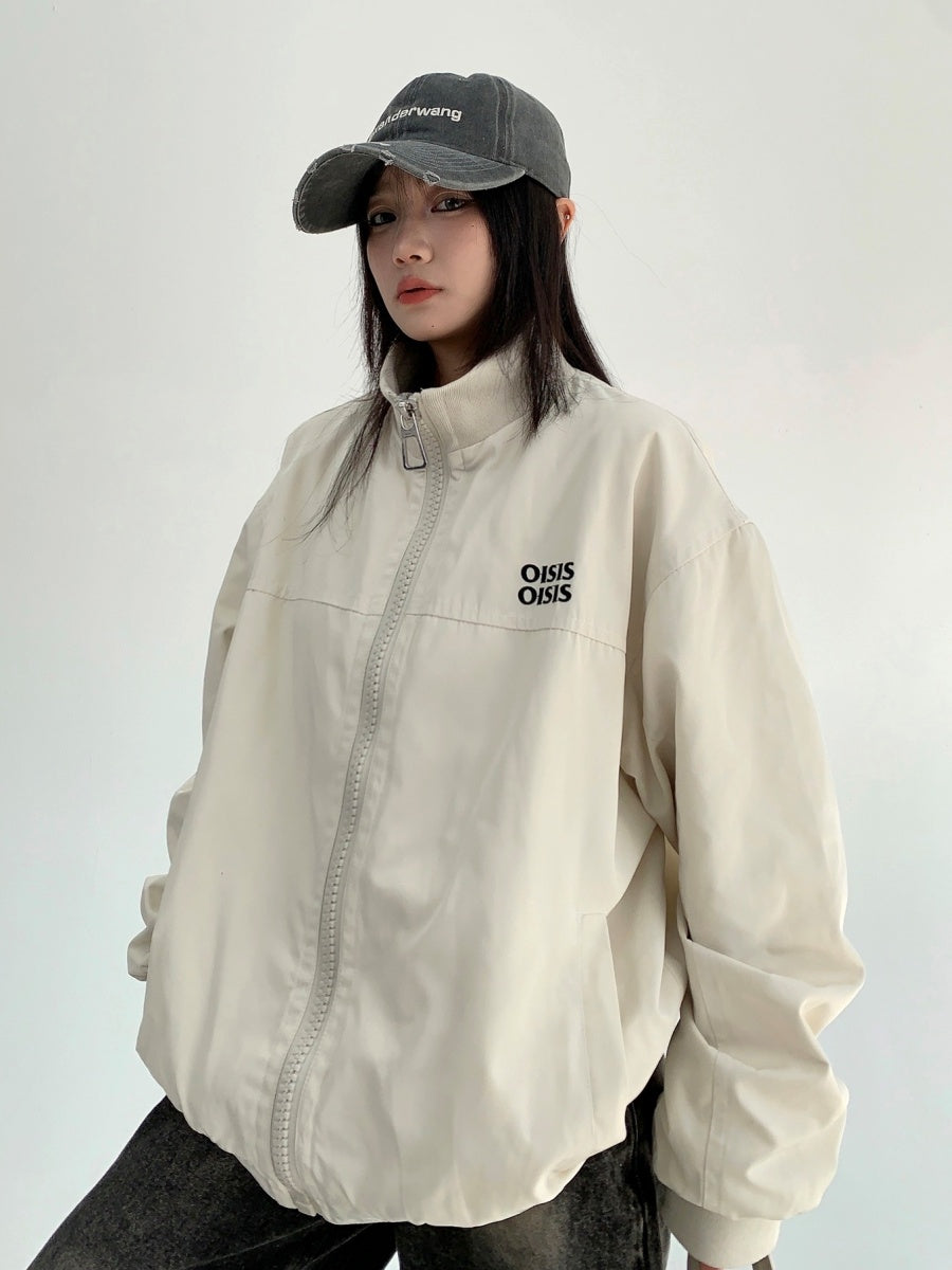 Zipper Stand Collar Casual Blouson MW9898