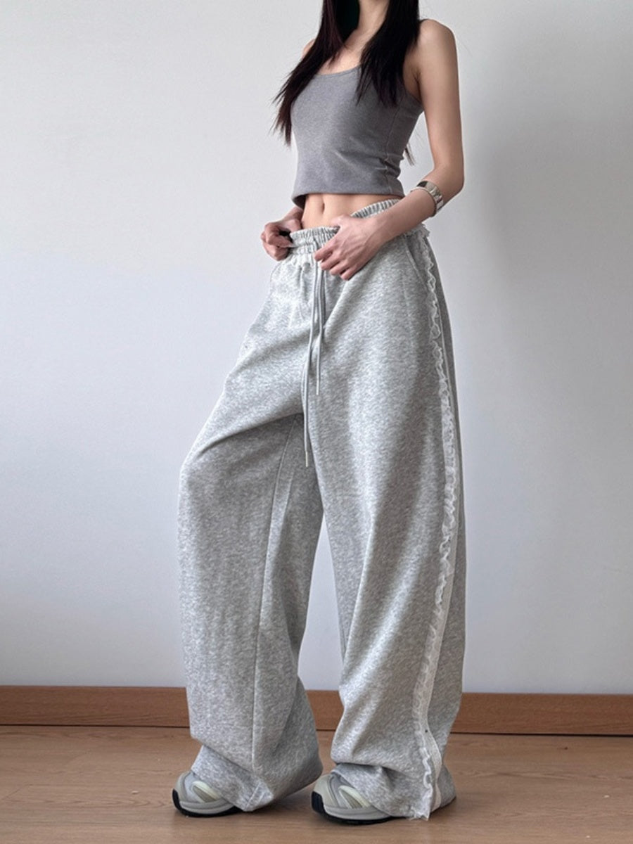 レースラインワイドスウェットパンツ ZO1001