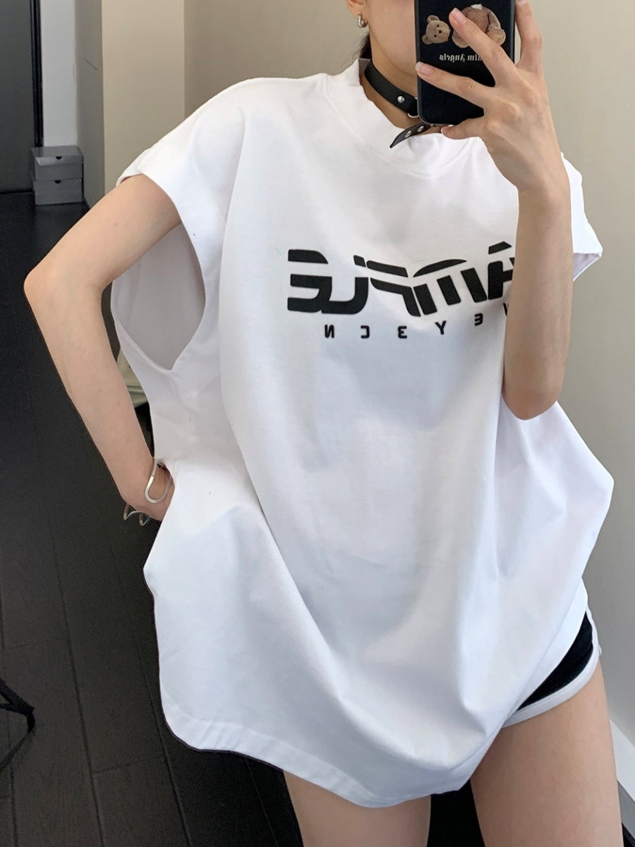 Oversize Sleeveless Graphic T-shirt MW9166