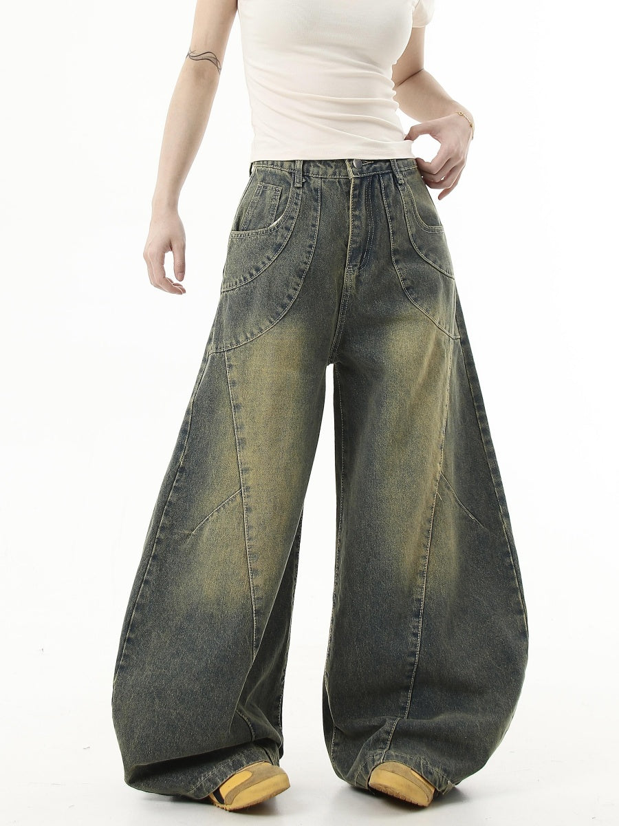 ワイドバギー ウォッシュドデニムパンツ MW9876