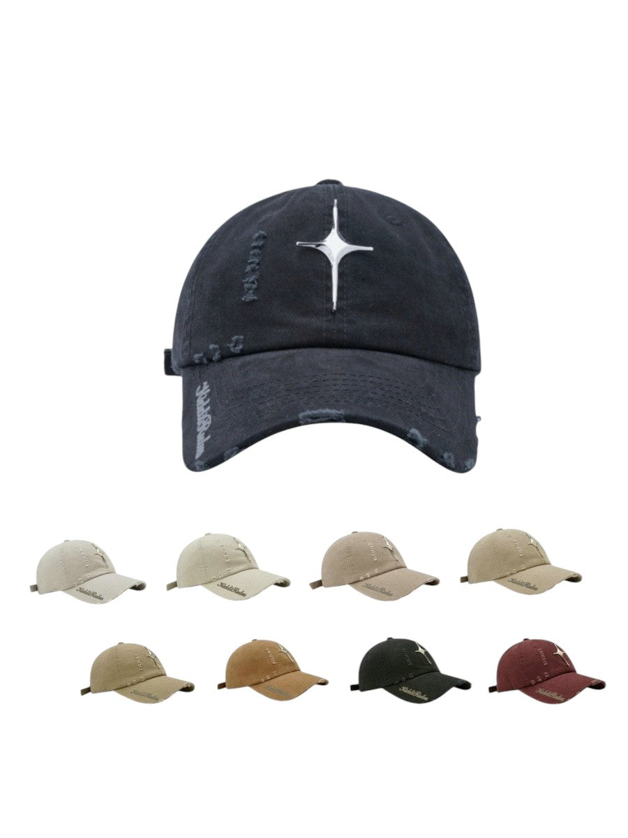 Ripped Cross Star Metal Cap MW10109