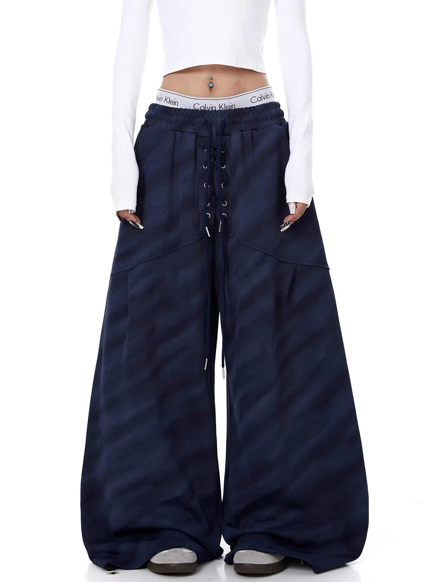 Drawstring Tie-dye Striped Curve Sweat Pants BK7071