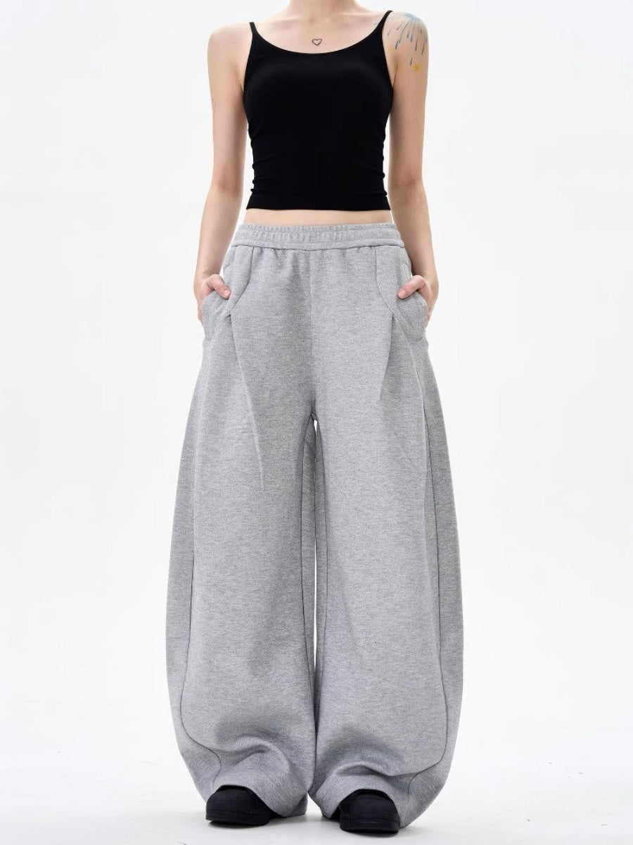 Tuck Design Wide Curve Sweat Pants MW10199