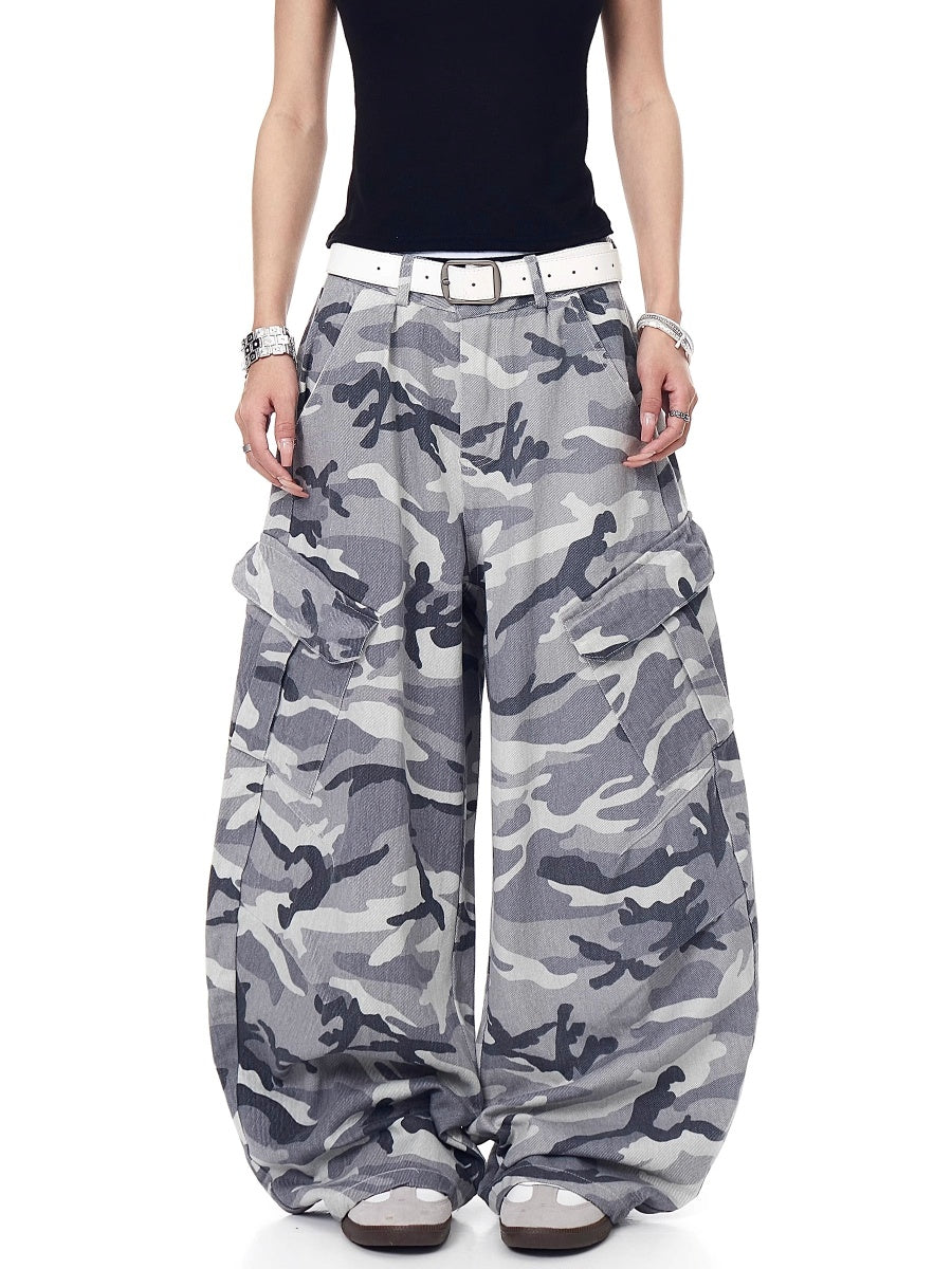 Camouflage Wide Curve Cargo Pants MW10191