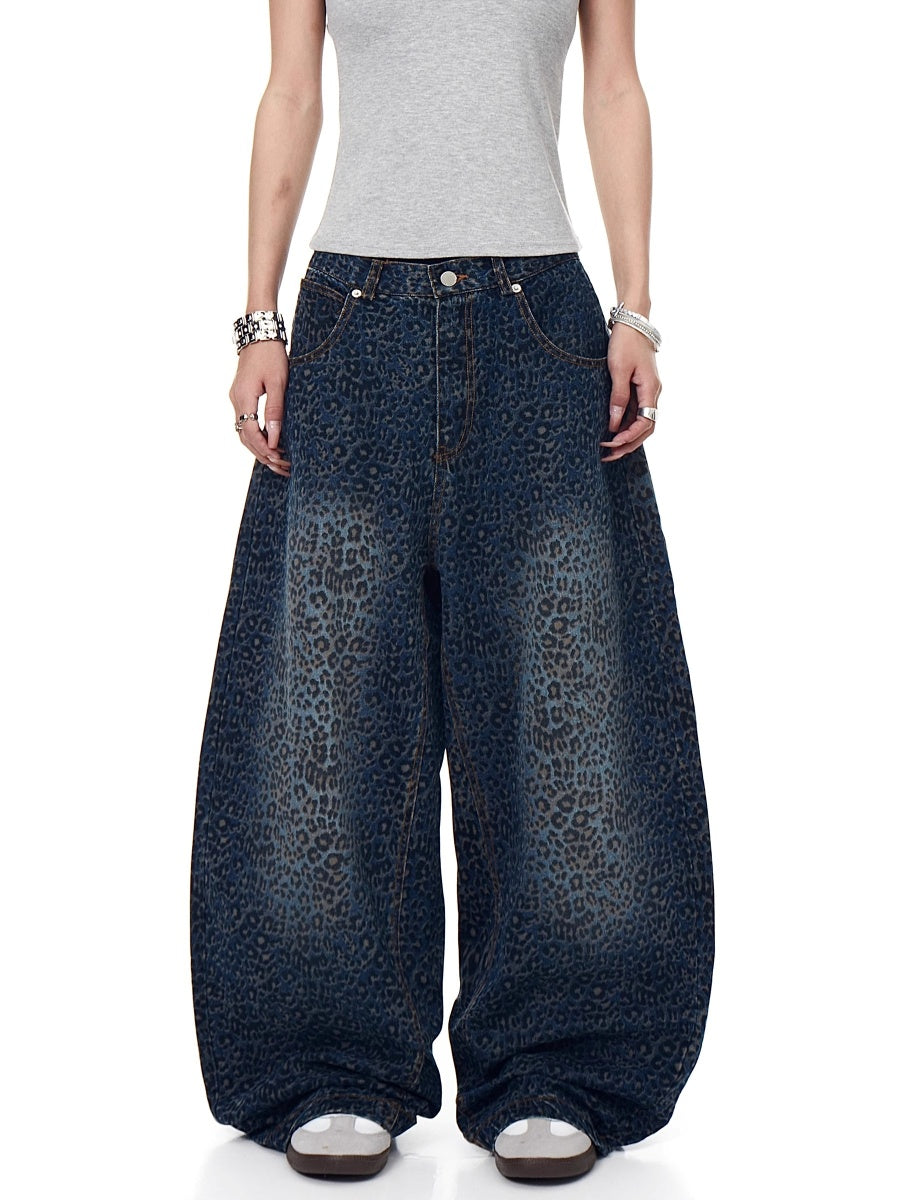 Leopard Print Wide Curve Jeans MW10201