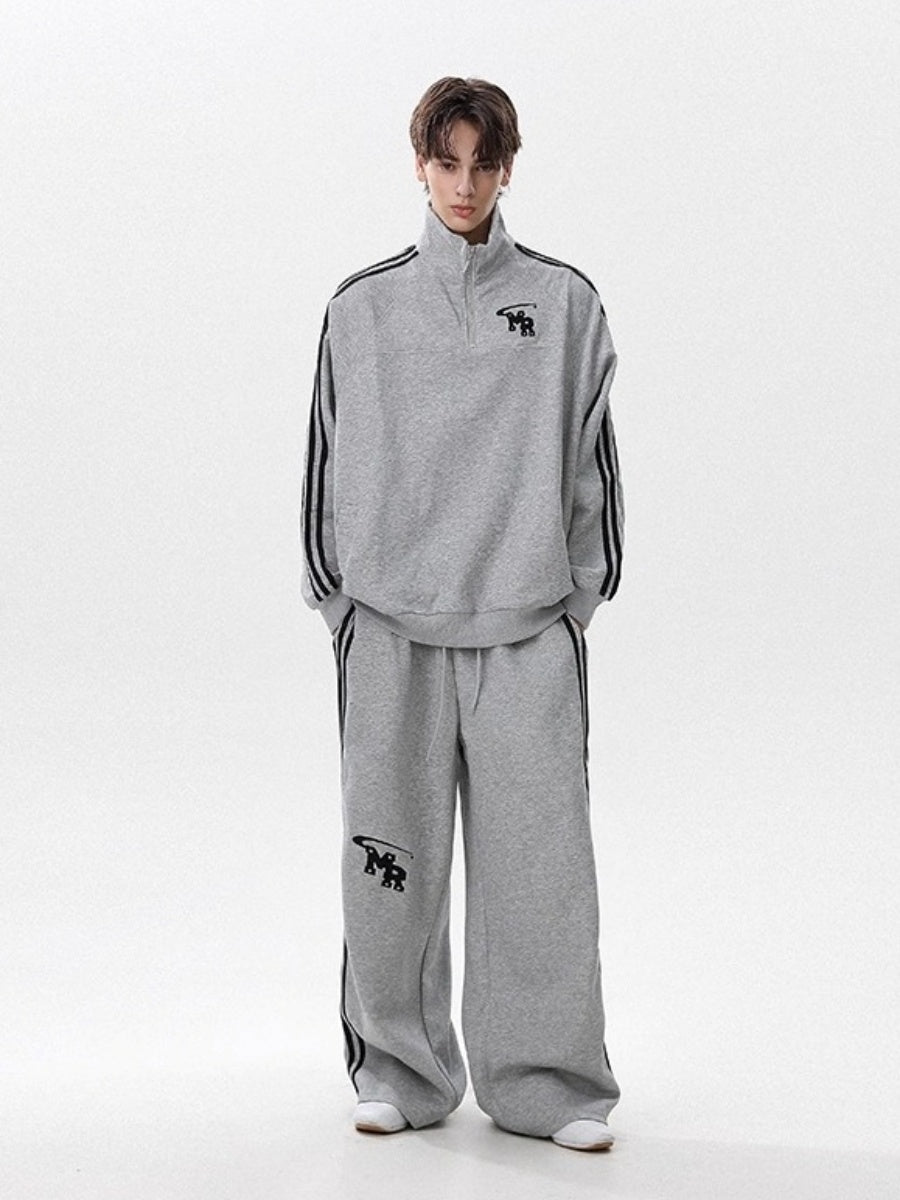 【上下別売り】Stand Collar Sweat Pullover & Wide Pants Set-up MR8027