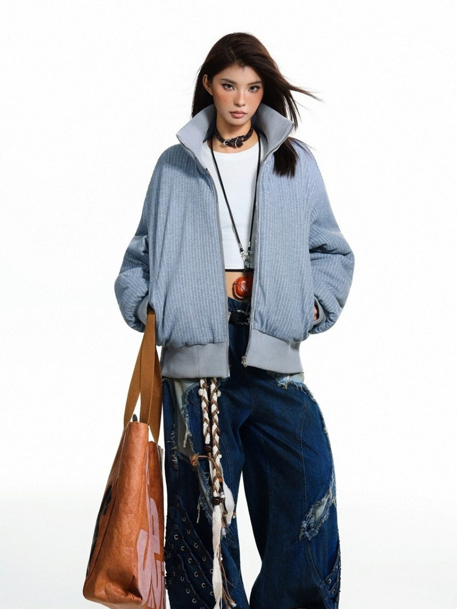 Vintage Stand Collar Lib Padded Jacket MY31