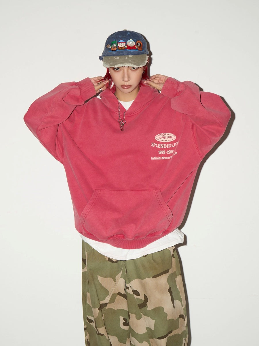 Letter Old Rework Wash Hoodie MN9036