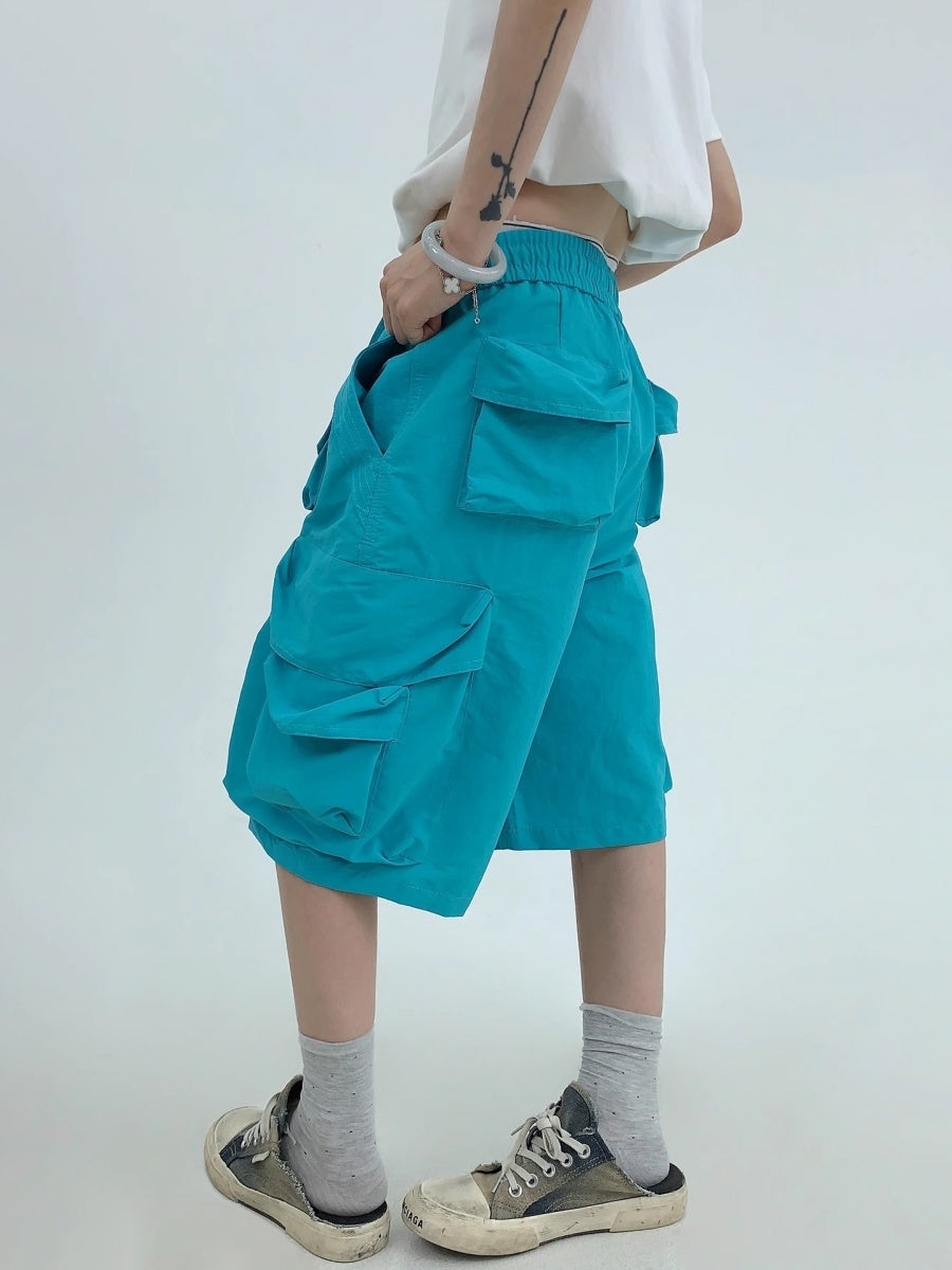 Embroidery Loose Half Cargo Pants MW10173