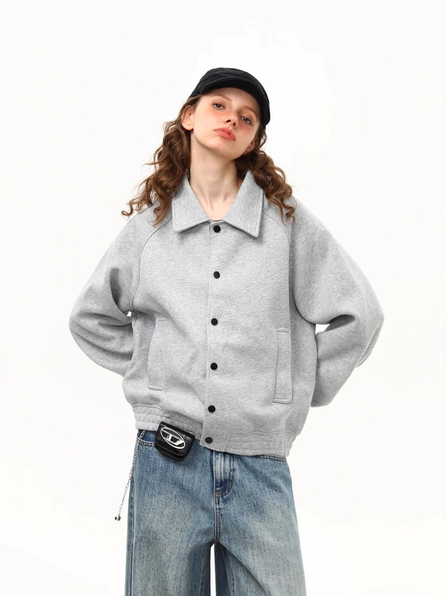 Square Collar Button-down Sweat Jacket MW10262
