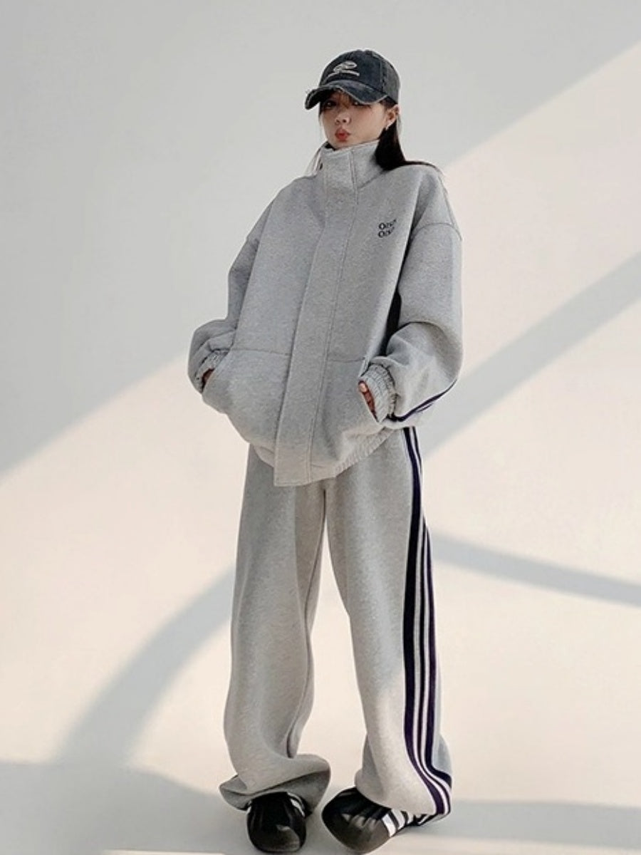 【上下別売り】 Stand Collar Sweat Jacket & Straight Pants Set-up OS2058