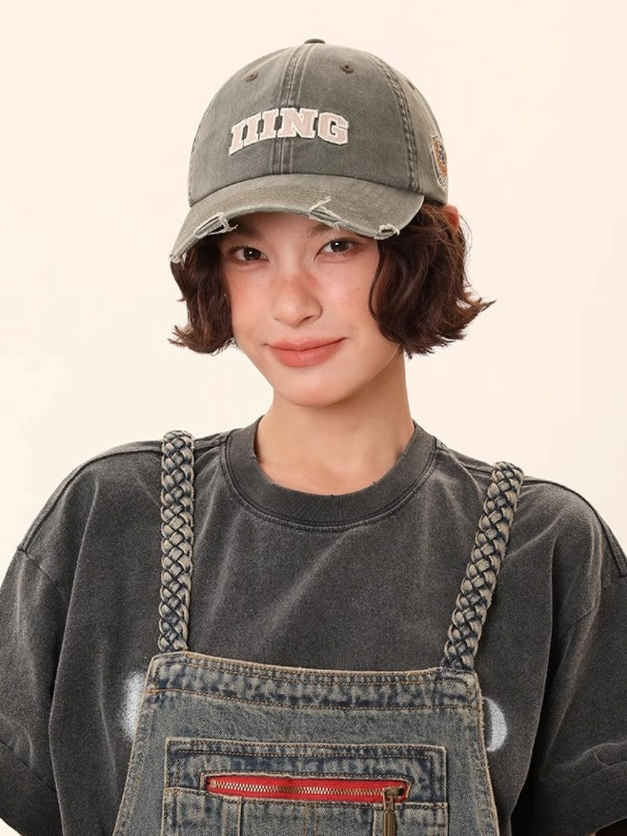 Logo Embroidery Ripped Cap MW10121