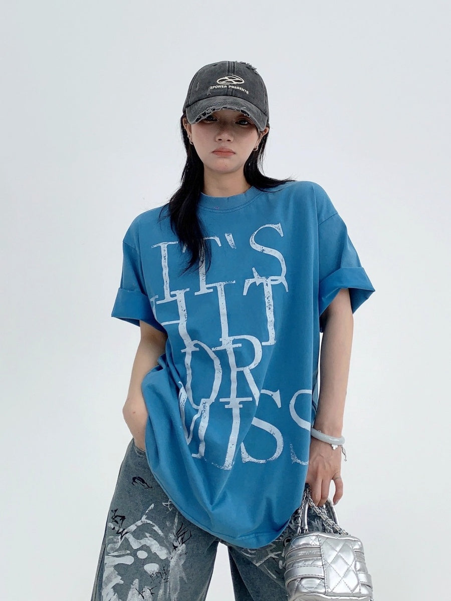 Washed Old Letter T-Shirt OS2002