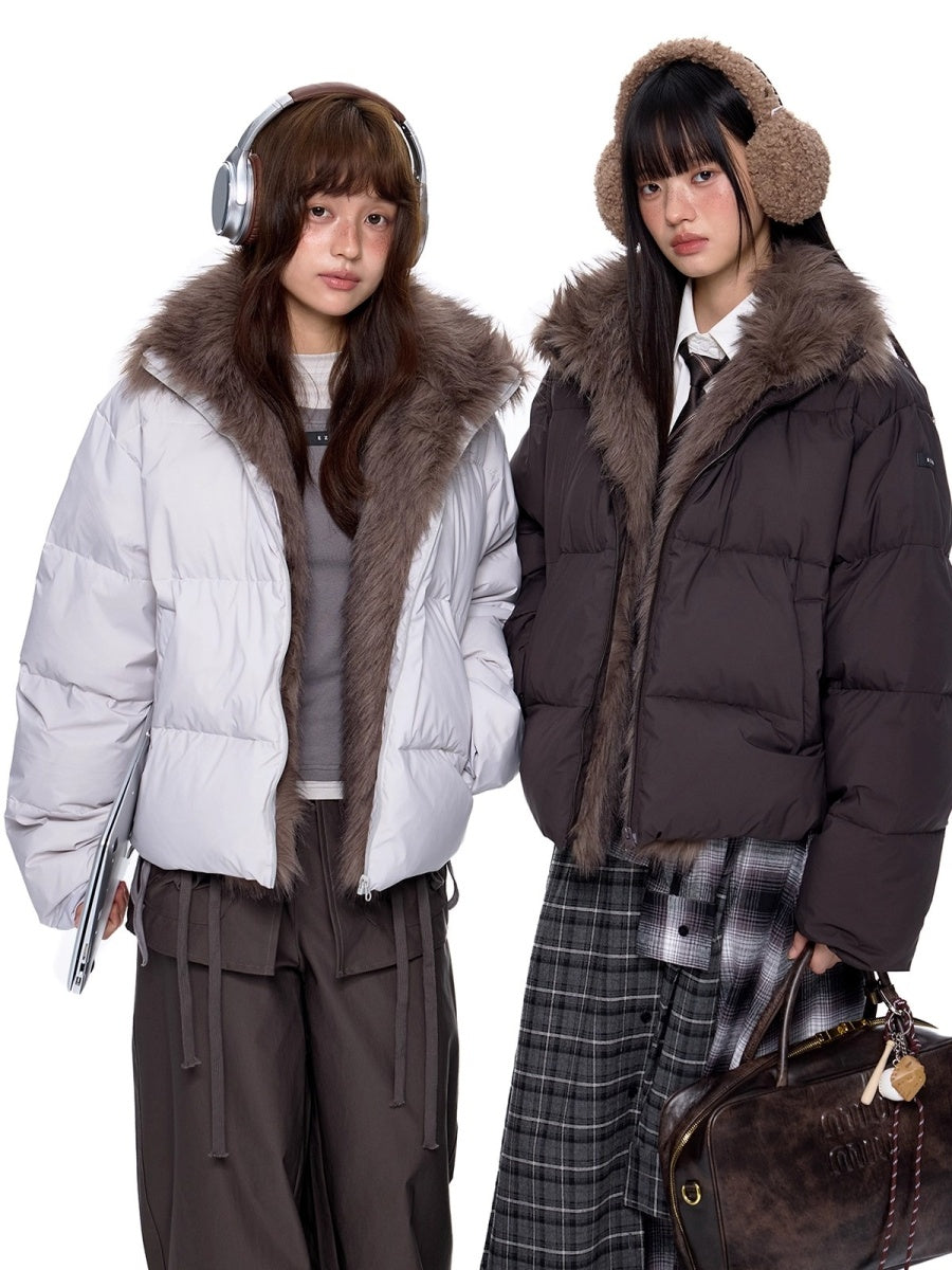 Fluffy Stand Collar Down Jacket EZ246