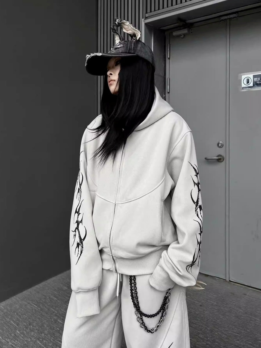 トライバルグラフィックジップパーカー MW10333