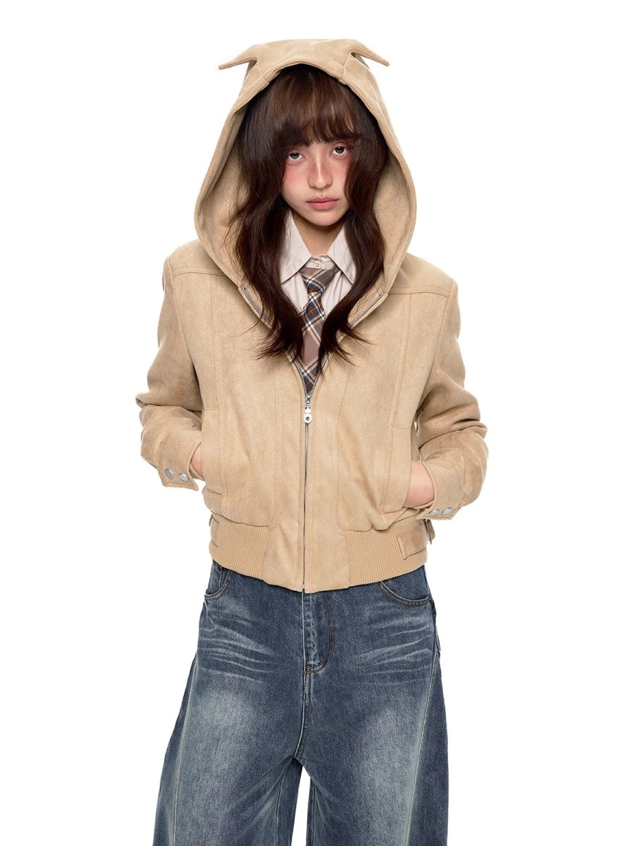 ラビットフード スエードショートジャケット EZ272