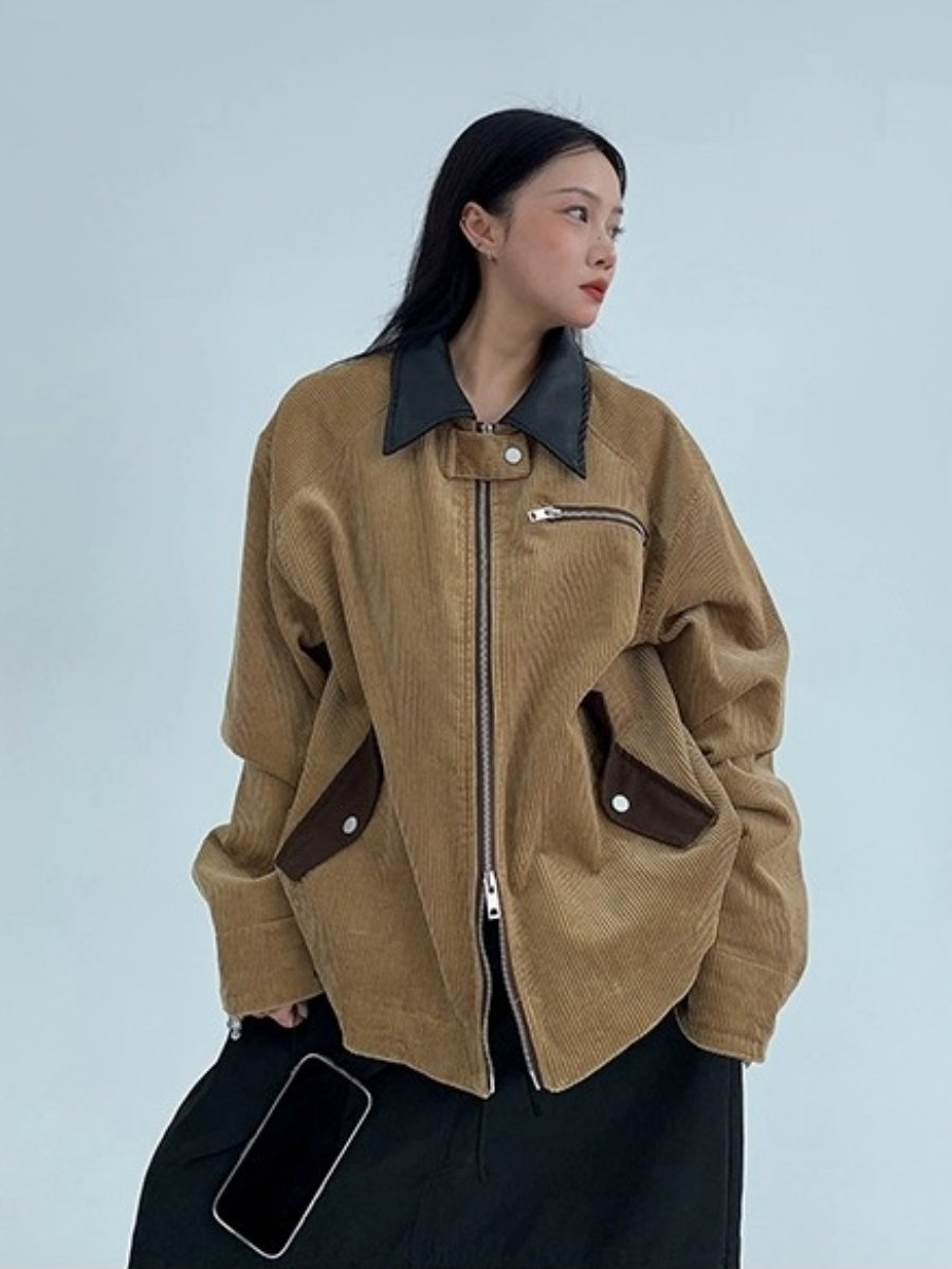 Cropped Corduroy Relaxed Zip Jacket OS2026