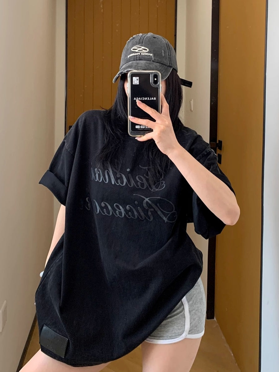 Heavy Industry Old Letter Print T-Shirt MW10181