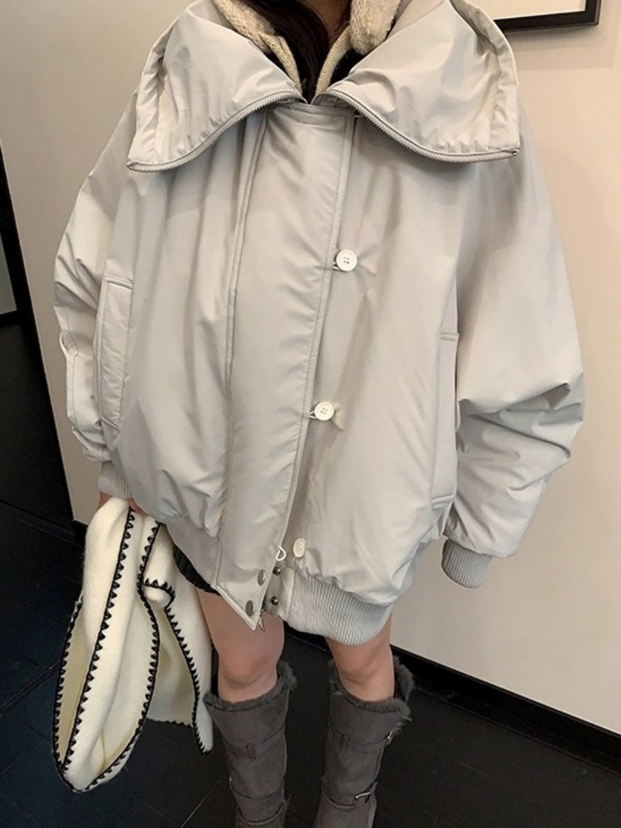 Loose Large Neckline Dolman Blouson OS2074