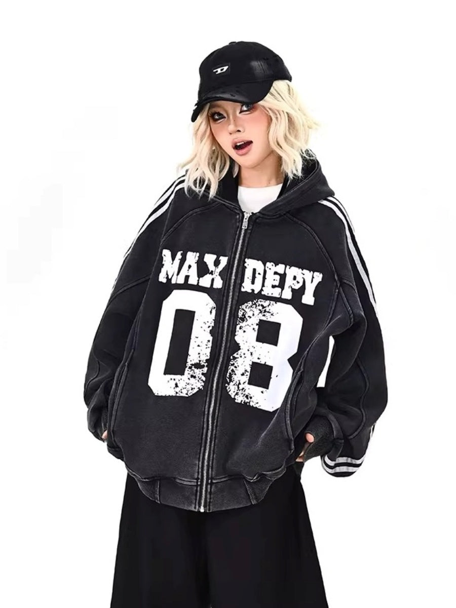 Grunge Numbering Hoodie MW10332
