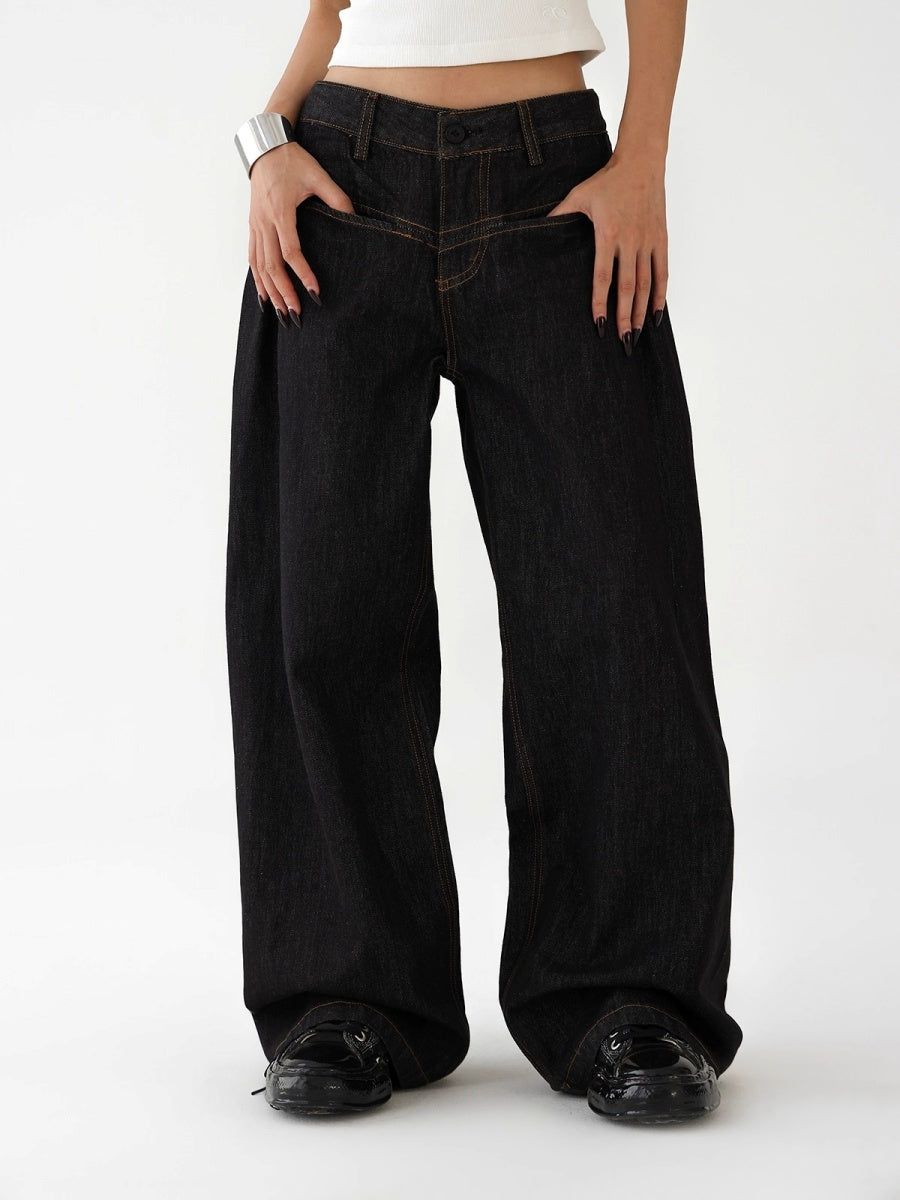 Stitch Wide-Leg Raw Cow Jeans AC7152