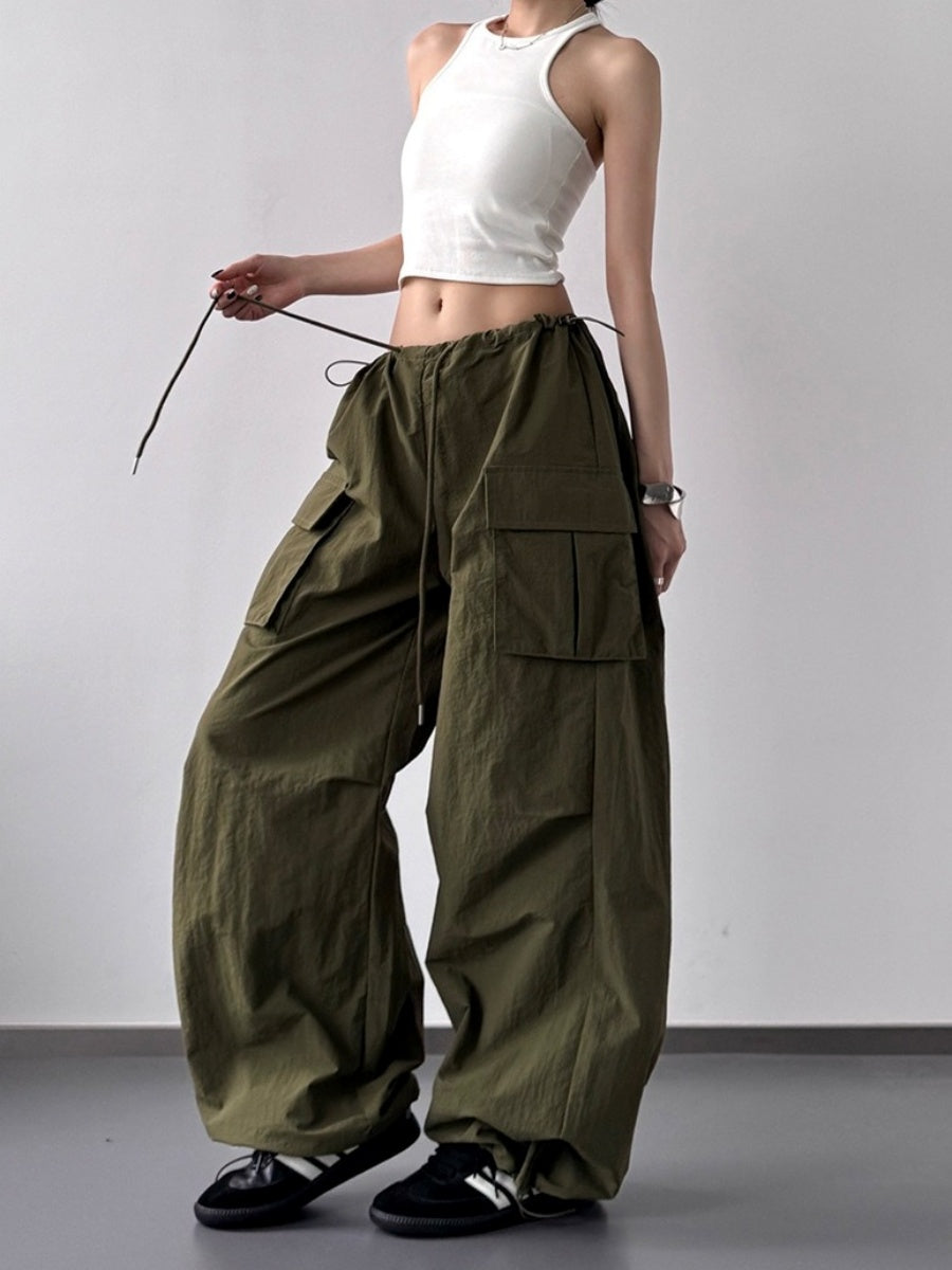 Flower Print Loose Cargo Pants MW10168