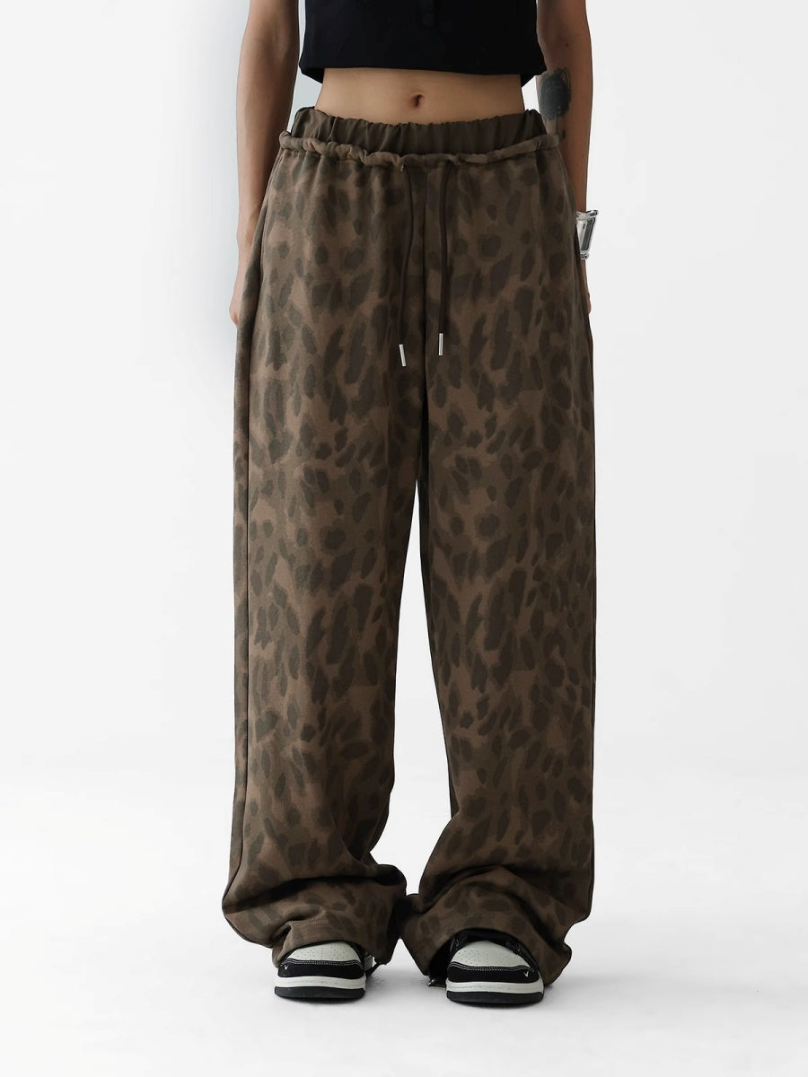 Leopard Print Baggy Sweat Pants AC7127