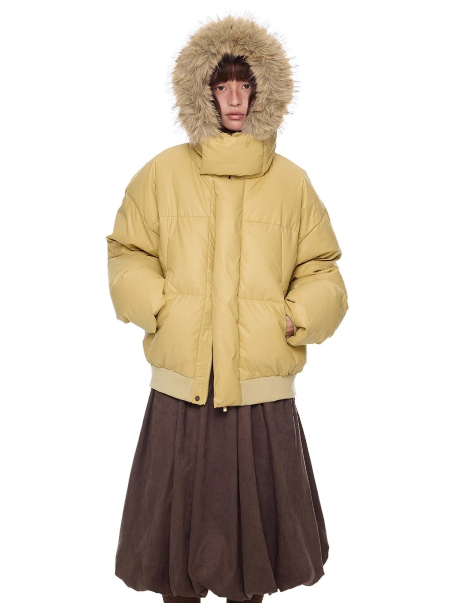Volume Fur Collar Hooded Down Jacket EZ295