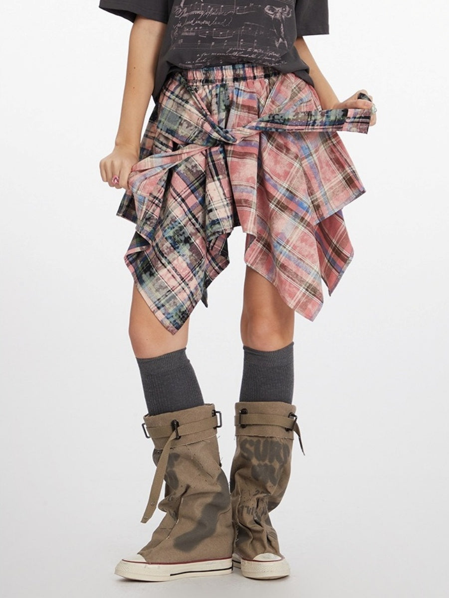 Irregular Design Plaid Babes Skirt NR7003