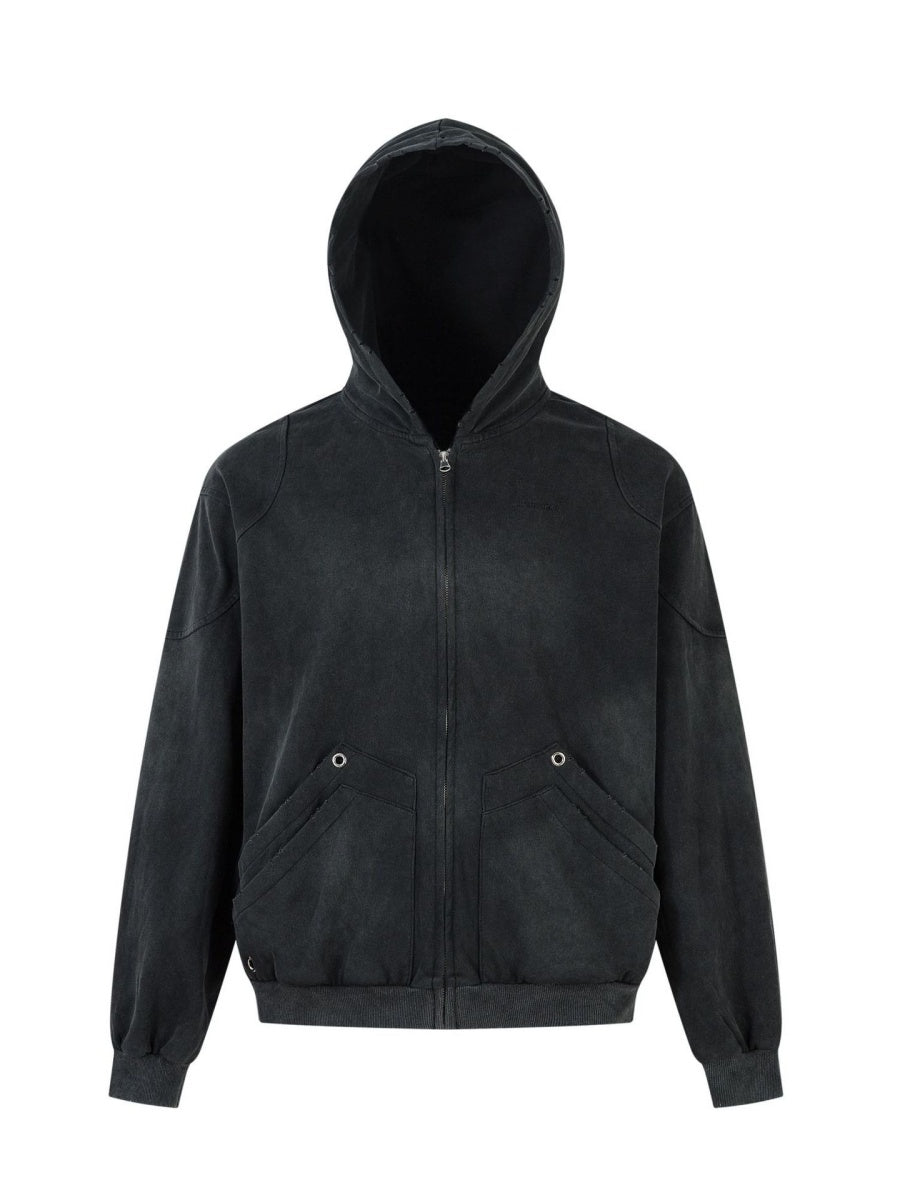 Washed Stained Dyed Sweat Hooded Parka MW10325