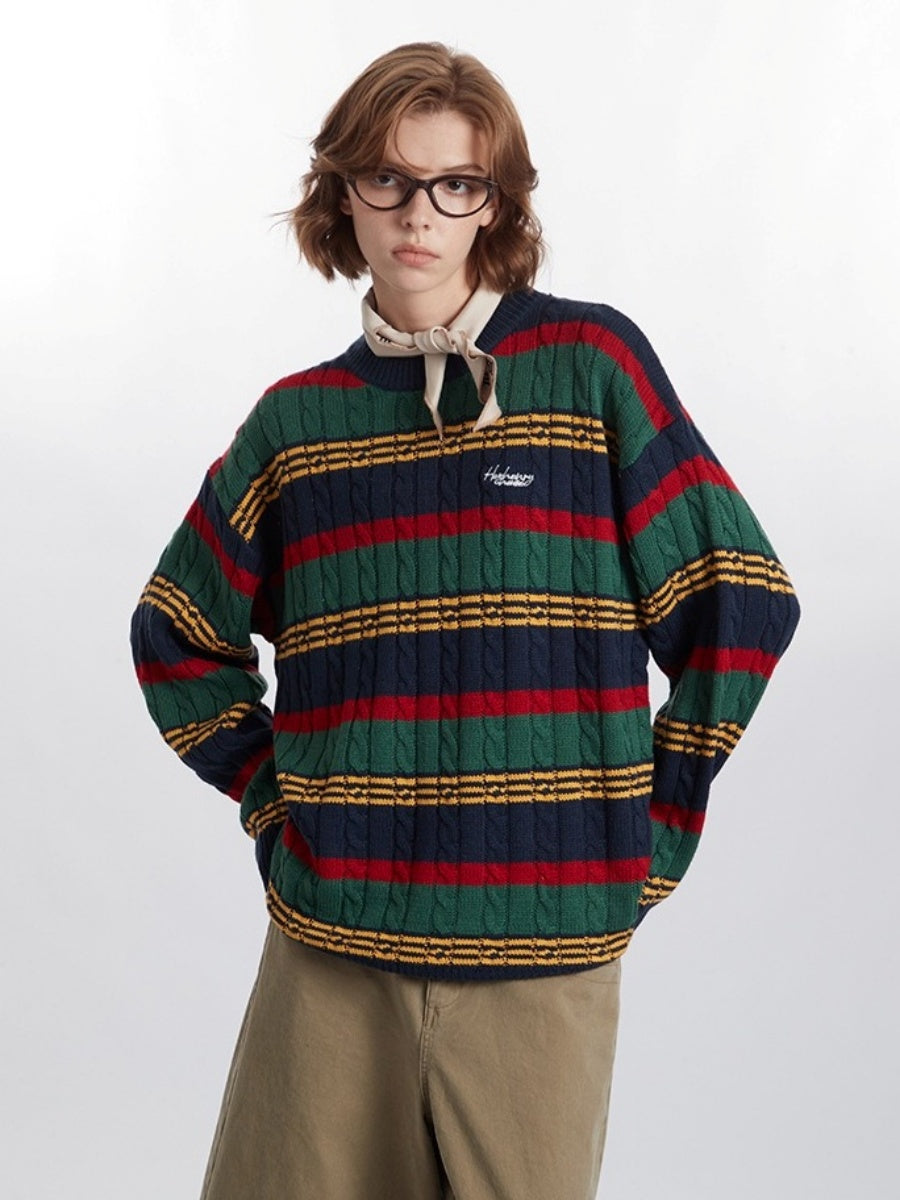 Multi-color Loose Border Sweater HH7002