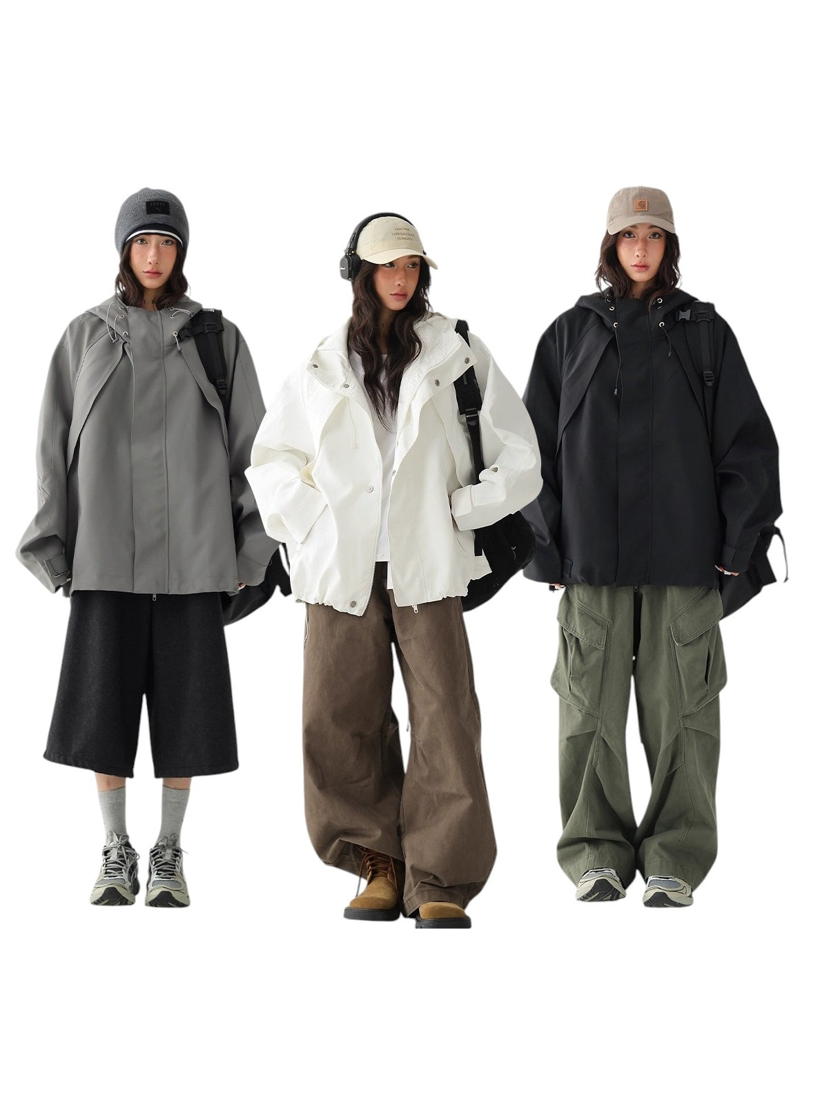 Oversize Short Hooded Jacket AC7164