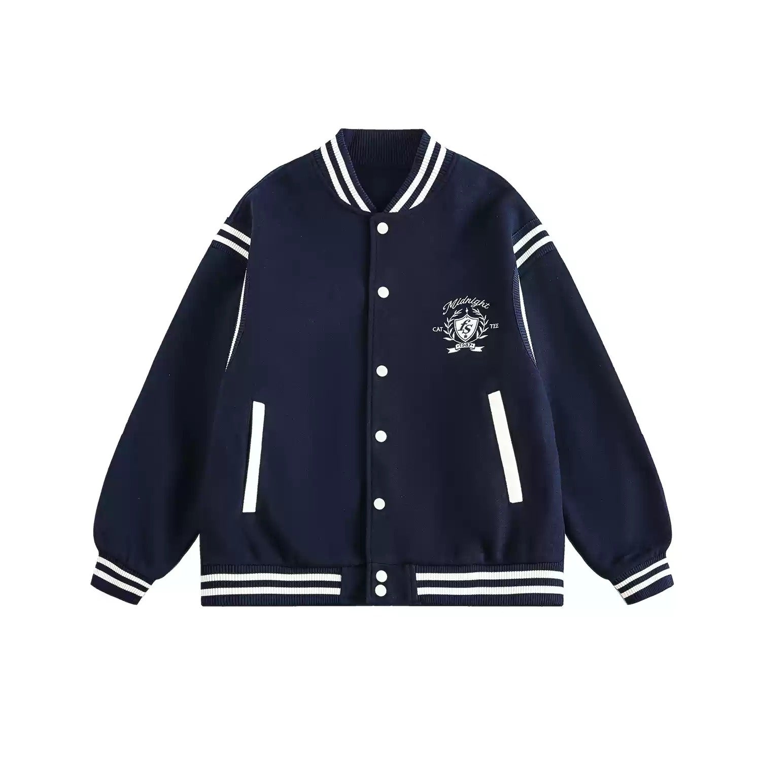 Retro Collegiate Patchwork Baseball Jacket MW9528