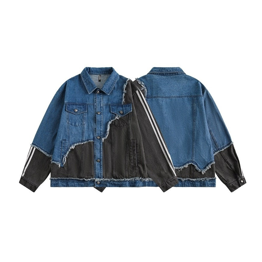 Irregular Stitching Loose Denim Jacket BX001